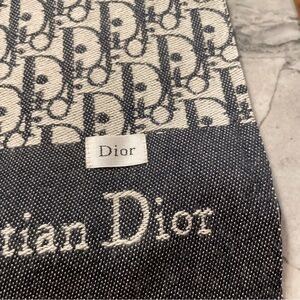 Christian Dior Cashmere Oblique Scarf Marine Blue Made in Italy